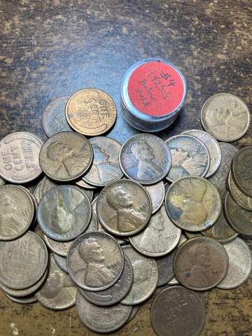 1923-S LINCOLN WHEAT CENT  ROLL, 50 COINS, SEMI-KEY DATE, AG/CULL COINS, roll #4 Cover