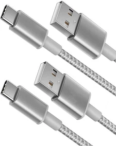 2-Pack 6ft Braided USB C to Type-C Fast Charging Data SYNC Charger Cable Cord - Picture 1 of 30