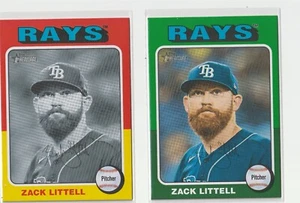 2024 Topps Heritage ZACK LITTELL GREEN BORDER + BLACK & WHITE SP #713 RAYS - Picture 1 of 1