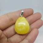 Pendant natural baltic amber sterling silver 925