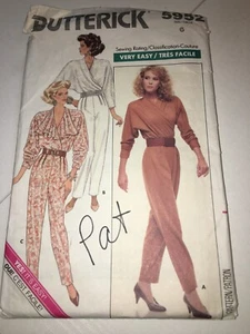 WOMENS UNCUT BUTTERICK 5952 SEWING PATTERN JUMPSUIT CAREER CASUAL SIZE 6 - Picture 1 of 3