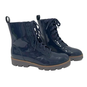 Vionic Lani Damen Lack Schnürstiefel und Reißverschluss Größe 6 marineblau - Bild 1 von 12
