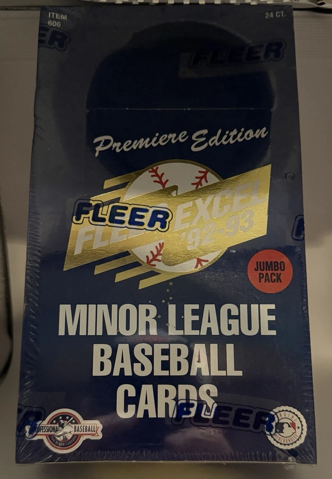 1992-93 Fleer Excel Minor Factory Sealed Wax Box Unopened Jumbo Pack Meter - Image 1 of 1
