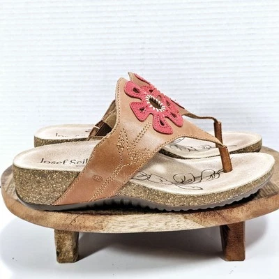 Josef Seibel 女式 Natalya 皮革丁字鞋凉鞋 7.0 M 码 (37) 德国干邑 — 第 1/4 张图片