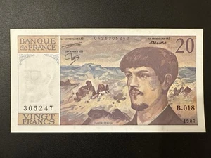 1987 Banque De France 20 Francs AU Condition Bank Note P.15 Paper Money #305247 - Picture 1 of 2