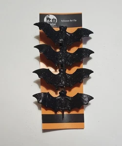 Negro Brillo Murciélago Clip-on Terror Quiroptera Halloween utilería espeluznante decoración de fiesta - Imagen 1 de 7