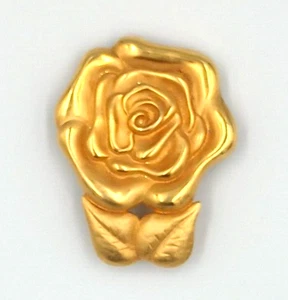 DOREEN RYAN Vintage Gold tone Rose Flower Belt Buckle - Picture 1 of 5