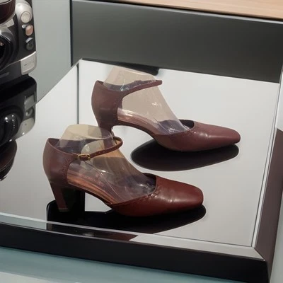 Zapatos de vestir EASY SPIRIT Juli con correa al tobillo tacones en bloque para mujer color borgoña talla 10B Foto 1 de 4