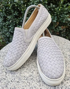 M Gemi  Grey Woven Gray Leather Flat Shoes Size : US 11 ,  EU42 Made in Italy - Picture 1 of 19