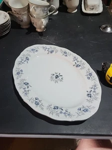 Daniele Fine China Baroque Bleu 12 1/4" By 9 Inch Oval Platter  - Picture 1 of 5