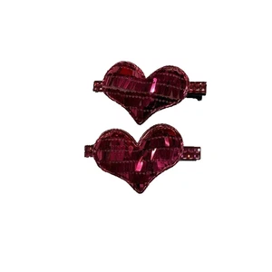 NEU Haarschmuck 2er Set Rosa Herz Haarspangen - Bild 1 von 2