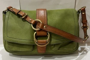BORSA A MANO CHELSEA VINTAGE COACH SOFT NUBUC FELCE VERDE OTTONE FERRAMENTA - Foto 1 di 10