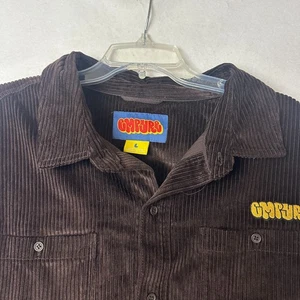Empyre shirt sz L brown corduroy embroidered logo streetwear skater punk - Picture 1 of 5