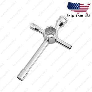 Upgrade RC Cross Wrench - 5.5/7/8/10/12/17mm Hex Sockets - Silver (1pc) - Picture 1 of 3