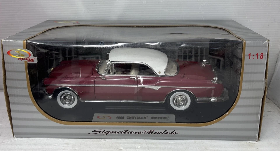 Chrysler Imperial Newport 1955 escala 1:18 modelos exclusivos nuevo en caja techo rojizo/blanco Foto 1 de 4