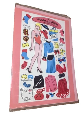 1983 Vtg Sandylion Activity Stickers GREETING CARD Birthday Sophisticate Lady - Image 1 of 4