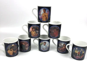 Juego de 8 tazas colección Star Trek 1983 de colección sin usar Kirk Spock McCoy Scotty Sulu - Imagen 1 de 14
