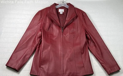 East 5th Mujer Chaqueta Cuero Rojo Talla Grande Foto 1 de 3