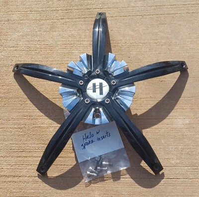 Tapa central rueda Helo personalizada, cromo, p/n HE844L160, completa con insertos, pernos Foto 1 de 3