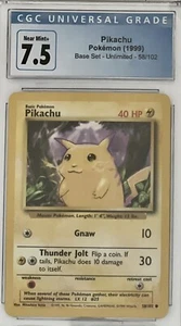 Pikachu 58/102 - Pokemon Team Rocket - 1st Edition - CGC 7.5 Near Mint+ - Picture 1 of 2