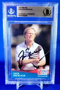 1991 Pro Set Jack Nicklaus Signed Auto BAS Beckett Authenticated - Picture 1 of 1