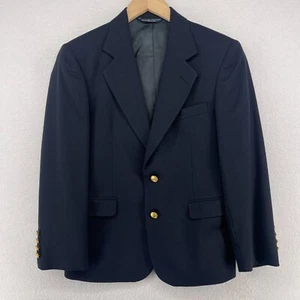 POLO RALPH LAUREN Wool Blazer Boys 14 Gold Button Sport Coat Blue USA - Picture 1 of 15