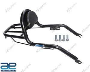 Rear Luggage Carrier W/ Backrest Black Fits For Royal Enfield Classic Reborn 350 - Picture 1 of 7