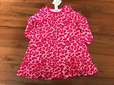 Nuevo Camisón Gymboree Niña Rosa Estampado Guepardo Vestido Gimmies Talla Extra Pequeño 3-4 Foto 1 de 4