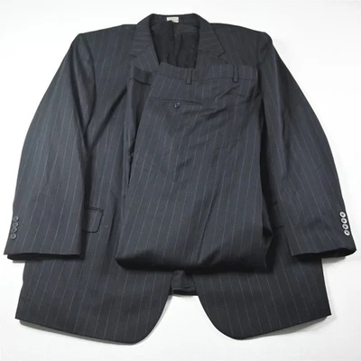 Jos A Bank 52R 46x32 Negro Rayas 100% Lana Portly Hombres Chaqueta Pantalones Traje Foto 1 de 4