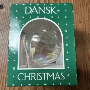 VTG Dansk Hand Blown Iridescent Glass Seashell Christmas Tree Ornament w/ Box - Picture 1 of 7