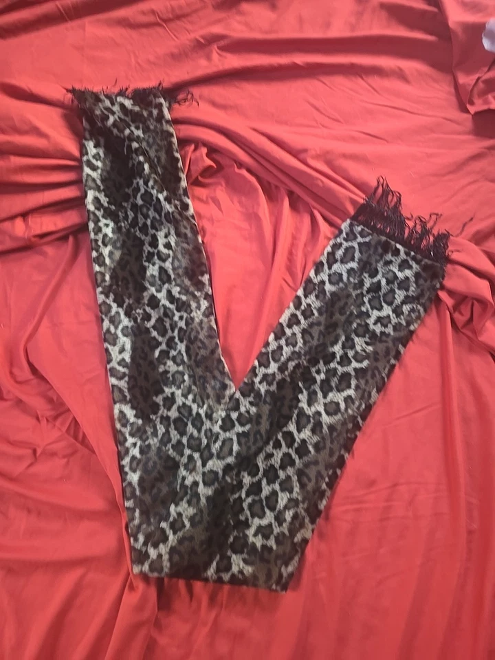 Bufanda Estampado Animal Vintage Leopardo Guepardo Dorado Tostado Marrón, 58" Largo Foto 1 de 3