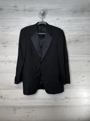Chaqueta Esmoquin Burberrys De Colección Para Hombre 39R Negra Lana Pico Solapa Hecha en EE. UU. Años 90 Foto 1 de 4