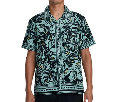 Camisa tejida RVCA RESORT para hombre S/S - verde granito - mediana - nueva con etiquetas Foto 1 de 3