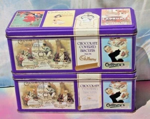 Lot of 2, Victorian Cadbury’s Chocolate Biscuit Tins, 8.5” x 3.5” x 3.25” - Picture 1 of 7