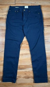 Sid Mashburn Navy Blue Textured Cotton Canvas 5 Pocket Chino Jeans Italy 35x32 - Picture 1 of 11