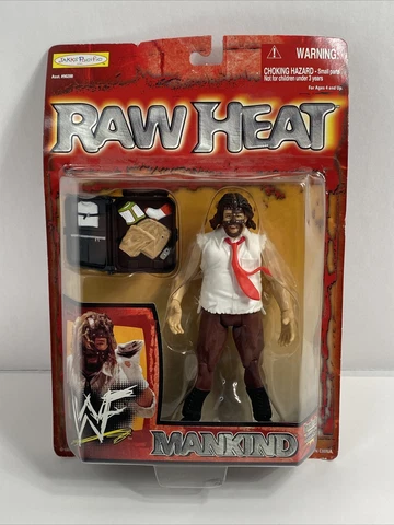 WWF RAW HEAT Mankind 7" Action Figure Wrestling WWE Jakks Pacific Vintage NIB Cover