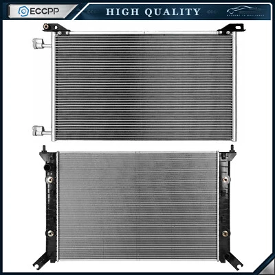 Aluminum Radiator & Condenser Cooling Kit For 2011 2013-2014 GMC Sierra 3500 HD Foto 1 de 4