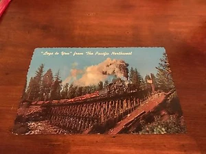 Vintage Postcard Logs to you from the Pacific Northwest 1950's or 60's - Picture 1 of 2