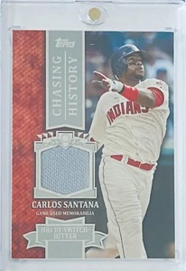 2013 Topps Chasing History Relic #CHR-CS Carlos Santana (MEM) - Indians - Picture 1 of 2