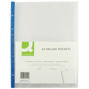 Deluxe Quality A4 Clear Plastic Poly Punched Pockets Wallets Sleeves 75 micron B - Picture 1 of 1
