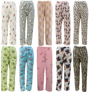 Women's Soft Plush Lounge Sleep Pyjama Pajama Pants Fleece Winter Sleepwear - Picture 1 of 210