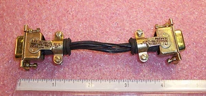 QTY (1) DB9-F TO DB9-M CABLE ASSEMBLY W/ M85049/48-2-1F ITT BACKSHELL ROHS   - Picture 1 of 2