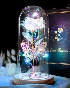 Gifts for Women Mom Birthday Gifts Galaxy Glass Rose Forever Preserved Flowers f - Picture 1 of 8