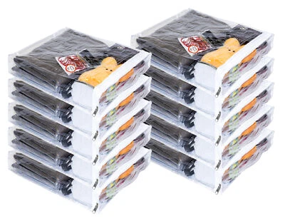 VINYLPAC 10-Pack Clear Vinyl Zippered Storage Bags 9.5 x 11.5 x 2 Inch with Handle