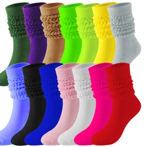 Women Girl Leg Warmers Slouch scrunchy Socks Cosplay Costume Loose high Stocking - Picture 1 of 14
