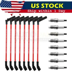 8x 41-962 bujías y cables de iridio rojo 9748RR para Chevrolet GMC 4,8 L 5,3 L 6,0 L - Imagen 1 de 9