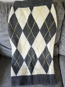 PRINGLE of Scotland x H&M Women's XS Argyle Knit Sweater Midi Skirt Gray White - Picture 1 of 4