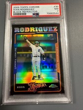 2005 Topps Chrome Black Refractor /225 Ivan Rodriguez PSA NM 7