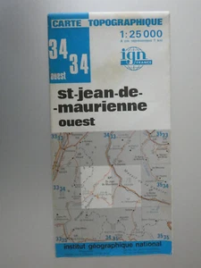 carte IGN bleue 1/25000 3434 ouest st jean de maurienne ouest edition 1 1979 - Picture 1 of 1