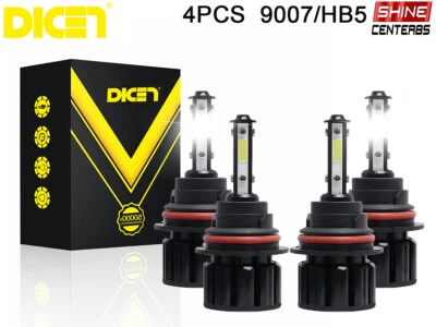 4x 9007/HB5 LED Headlight Bulbs Kit 6500K White High Low Beam Light Super Bright - Image 1 of 4